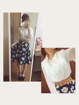 「one way（ワンウェイ）のアイテム（シューズ）」を使った、もえくま。さん（レディース・148cm）の春コーディネート