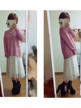 「one way（ワンウェイ）のアイテム（アクセサリー）」を使った、もえくま。さん（レディース・148cm）の秋コーディネート
