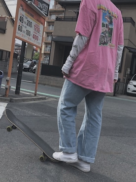 「スケボー」｜「アイテム（スリッポン）」を使った、naokiさん（メンズ・178cm）の冬コーディネート