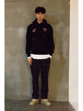 「pants」｜「アイテム（その他）」を使った、romanticcrownさん（メンズ・184cm）の冬コーディネート