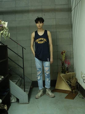 「pants」｜「アイテム（その他）」を使った、romanticcrownさん（メンズ・184cm）の夏コーディネート