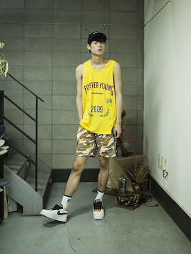 「shorts」｜「アイテム（その他）」を使った、romanticcrownさん（メンズ・187cm）の夏コーディネート