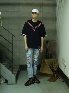「pants」｜「アイテム（その他）」を使った、romanticcrownさん（メンズ・184cm）の夏コーディネート