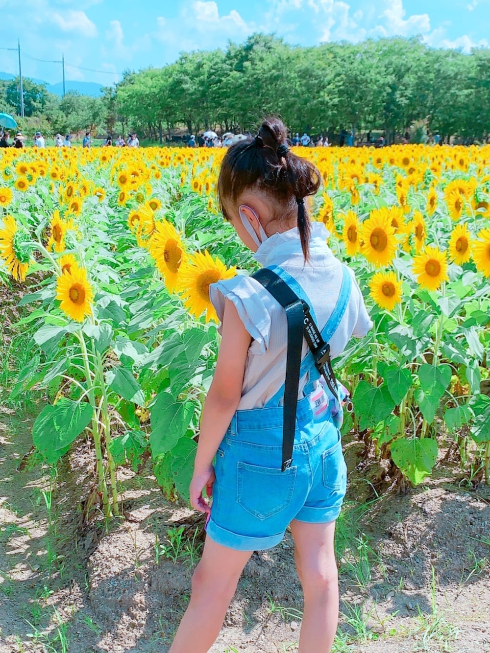 「夏、小学生、プチプラ、JENNI」｜「JENNIのアイテム（サロペット/オーバーオール、ブルー系）」を使った、h1na♡さん（キッズ・130cm）の夏コーディネートの1枚目の写真