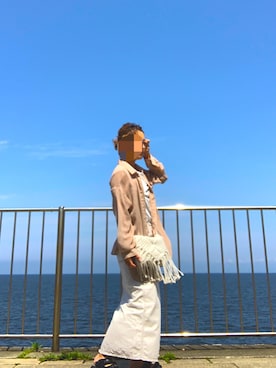 「GRL（グレイル）のアイテム（スカート）」を使った、h1na♡さん（キッズ・130cm）の春コーディネート