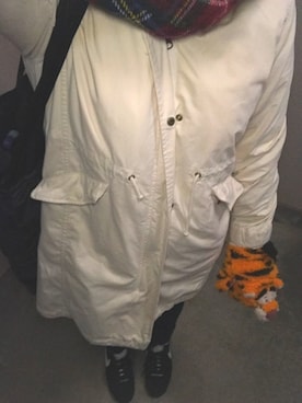 「寒い」｜「アイテム（モッズコート）」を使った、桃海さん（レディース・155cm）の冬コーディネート