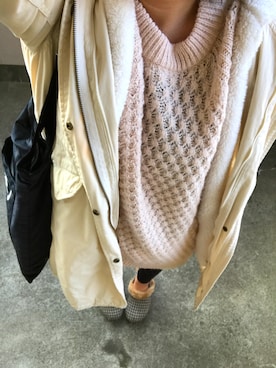 「寒い」｜「アイテム（モッズコート）」を使った、桃海さん（レディース・155cm）の春コーディネート