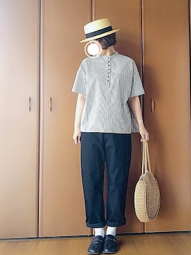 「SALON adam et rope'（サロン アダム エ ロペ）のアイテム（ハット）」を使った、ベル‪︎‬‪︎☺︎さん（レディース・162cm）の春コーディネート
