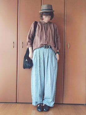 「BRONX（ブロンクス）のアイテム（帽子）」を使った、ベル‪︎‬‪︎☺︎さん（レディース・162cm）の夏コーディネート