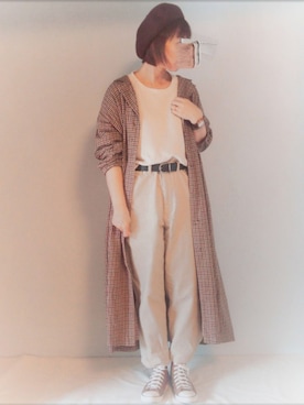 「シャツワンピース」｜「アイテム（ステンカラーコート）」を使った、ベル‪︎‬‪︎☺︎さん（レディース・162cm）の秋コーディネート