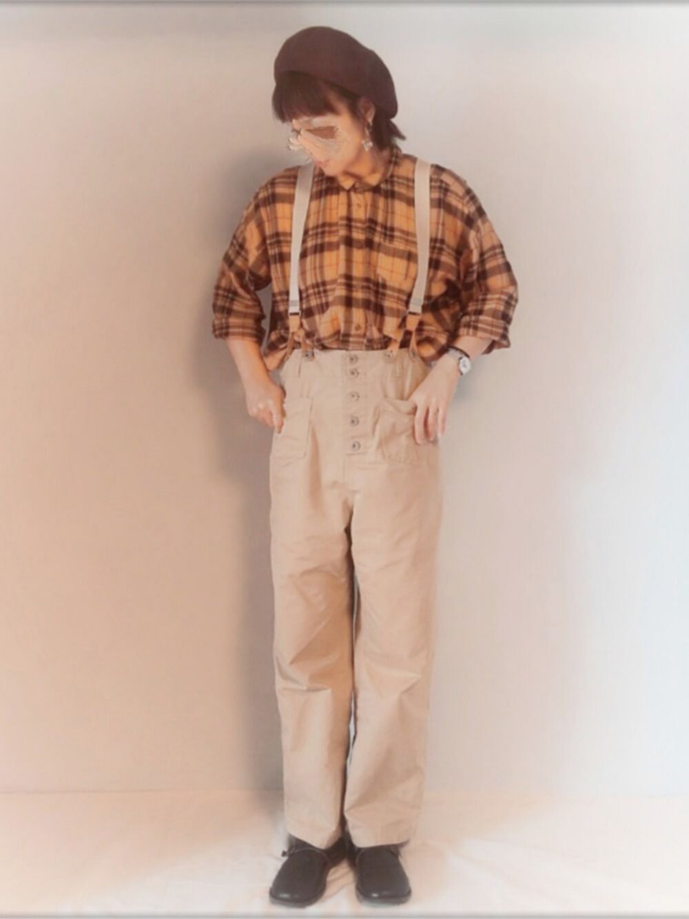 ベル‪︎‬‪︎☺︎さんの「CHINO suspenders pants（fig Ｌondon）」を使ったコーディネート