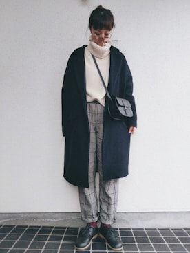 「ママファッション」｜「アイテム（ピーコート）」を使った、ベル‪︎‬‪︎☺︎さん（レディース・162cm）の冬コーディネート