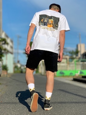 「VANS（バンズ）のアイテム（スニーカー、ブラック系）」を使った、ゆーとすたいるさん（メンズ・168cm）の春コーディネート