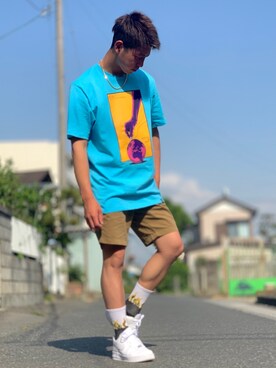 「UNIQLO（ユニクロ）のアイテム（カーゴパンツ、ベージュ系）」を使った、ゆーとすたいるさん（メンズ・168cm）の春コーディネート