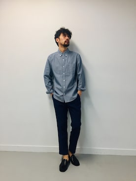 「ギンガムチェックシャツ」｜I.Tさん（メンズ・178cm・30代）の春コーディネート