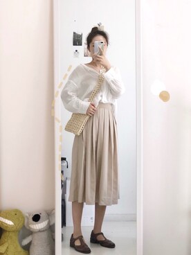 「通勤穿搭」｜「アイテム（サンダル）」を使った、_Rickyさん（レディース・165cm）の夏コーディネート