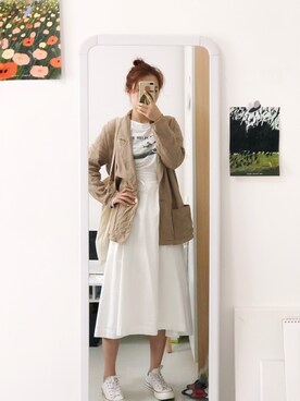 「盐系风格」｜「アイテム（スカート）」を使った、_Rickyさん（レディース・166cm）の秋コーディネート