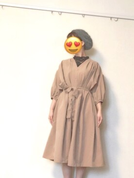 「RETRO GIRL（レトロガール）のアイテム（シャツワンピース）」を使った、みゆみゆさん（レディース・155cm）の秋コーディネート