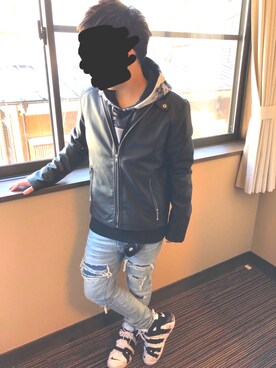 「Vicci（ビッチ）のアイテム」を使った、Naokiさん（メンズ・160cm）の春コーディネート