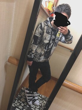 「Buffalo Bobs（バッファローボブズ）のアイテム（パーカー）」を使った、Naokiさん（メンズ・160cm）の春コーディネート