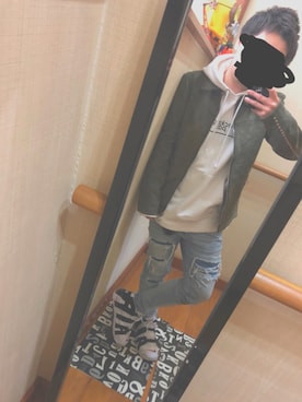 「Buffalo Bobs（バッファローボブズ）のアイテム（パーカー）」を使った、Naokiさん（メンズ・160cm）の春コーディネート