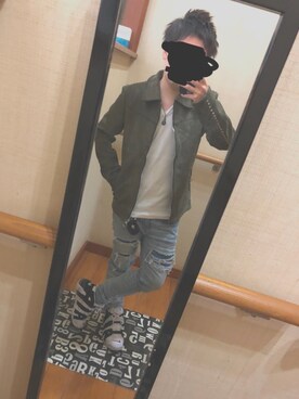 「DOWBL（ダブル）のアイテム（ジャケット/アウター）」を使った、Naokiさん（メンズ・160cm）の春コーディネート