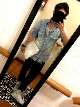 「DOWBL（ダブル）のアイテム（トップス）」を使った、Naokiさん（メンズ・160cm）の夏コーディネート