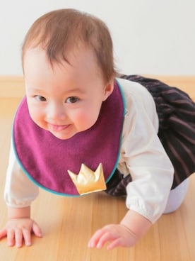 「よだれかけ」｜niiuさん（キッズ・70cm）の春コーディネート