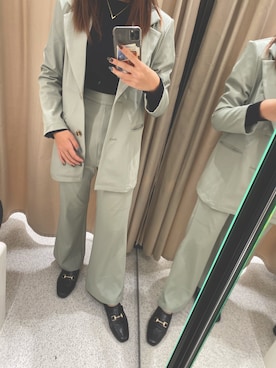 「SHAGGIE（シャギー）のアイテム（ジャケット/アウター）」を使った、MIZUKI🦖さん（レディース・163cm）の秋コーディネート