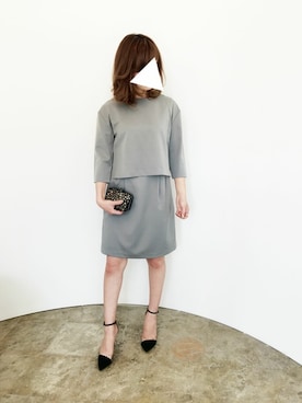 「アイテム（ドレス、グレー系）」を使った、GIRL_staffさん（レディース・154cm）の春コーディネート