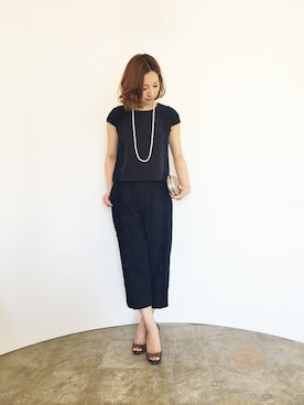 「ドレスアップ」｜「アイテム（オールインワン・サロペット）」を使った、GIRL_staffさん（レディース・158cm）の春コーディネート