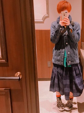 「FRAPBOIS」｜「アイテム（デニムジャケット）」を使った、ぎゅうたん…✩さん（レディース・158cm）の春コーディネート