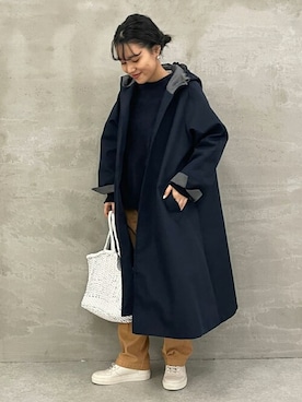 「ネイビー」｜「アイテム（その他アウター）」を使った、izuuum7さん（レディース・150cm）の冬コーディネート