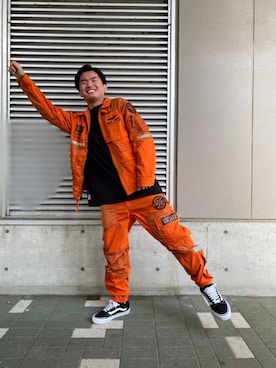 「アイテム（ミリタリージャケット）」を使った、MANAYAさん（メンズ・172cm）の夏コーディネート