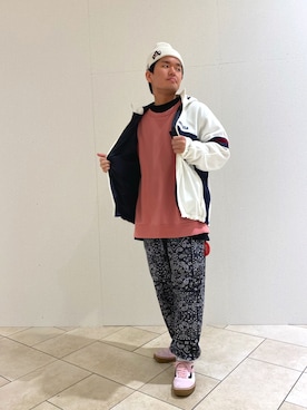 「NEW ERA（ニューエラ）の【×NEW ERA】ベーシック カフ ニットキャップ AC刺繍/BASIC CUFF KNIT CAP EMBROIDERY AC（ニットキャップ/ビーニー）」を使った、MANAYAさん（メンズ・172cm）の秋コーディネート