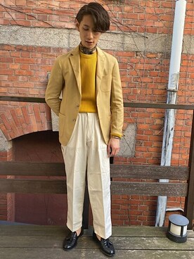 黄色ニット のメンズ人気ファッションコーディネート Wear 黄色ニット のメンズ人気ファッションコーディネート Wear
