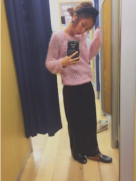 「snidel」｜「アイテム（その他シューズ）」を使った、risaさん（レディース・157cm）の冬コーディネート