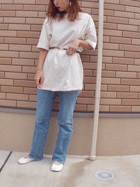 デニムパンツを使った ヘビーウェイトオーバーサイズt のレディース人気ファッションコーディネート Wear