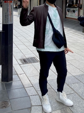 「JOURNAL STANDARD（ジャーナルスタンダード）のアイテム（ノーカラージャケット）」を使った、中村　雄二さん（メンズ・172cm）の春コーディネート