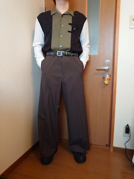 「RYO TAKASHIMA（リョウタカシマ）のアイテム（スラックス）」を使った、たかてぃんさん（メンズ・166cm）の秋コーディネート