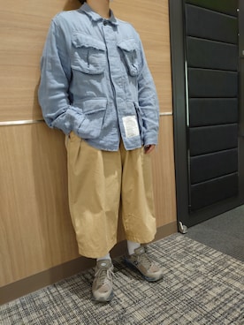 「DAIRIKU（ダイリク）のアイテム（ミリタリージャケット）」を使った、たかてぃんさん（メンズ・166cm）の春コーディネート