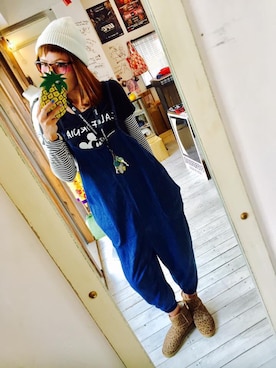 「reversal（リバーサル）のアイテム（帽子）」を使った、maricoさん（レディース・175cm）の冬コーディネート