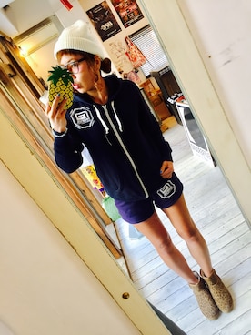 「reversal（リバーサル）のアイテム（帽子）」を使った、maricoさん（レディース・175cm）の冬コーディネート