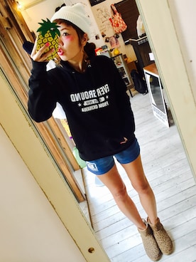 「reversal（リバーサル）のアイテム（帽子）」を使った、maricoさん（レディース・175cm）の冬コーディネート