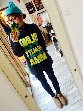 「reversal（リバーサル）のアイテム（帽子）」を使った、maricoさん（レディース・175cm）の冬コーディネート