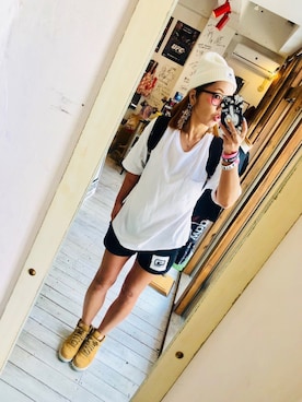 「reversal（リバーサル）のアイテム（帽子）」を使った、maricoさん（レディース・175cm）の春コーディネート