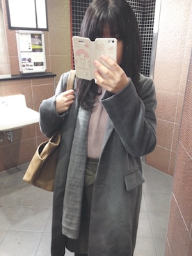 「RETRO GIRL（レトロガール）のアイテム（チェスターコート）」を使った、asami*さん（レディース・161cm）の冬コーディネート