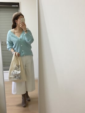 「ベレー帽推奨委員会」｜「アイテム（キャミソール）」を使った、kaorin☆さん（レディース・156cm）の冬コーディネート