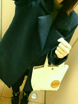 「LEPSIM（レプシィム）の【日々アイテム】ストレッチムジスリムパンツ17FW　762936（その他パンツ）」を使った、yun*さん（レディース・164cm）の冬コーディネート