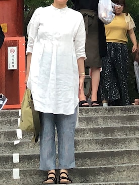 「ADIEU TRISTESSE（アデュートリステス）のアイテム（パンツ）」を使った、はらさとさん（レディース・163cm）の夏コーディネート